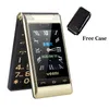 Original Yeemi G10 3.0 "Double Screen Cell Phones Snabbuppringning One-Key SOS Call Touch Mobiltelefon Stor knapp Dual SIM-kort Långt vänteläge FM Folded Style Äldre Free Case