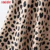 Tangada Women LeopardプリントマキシスカートFaldas Mujerヴィンテージレディースシックスカート1D296 210609