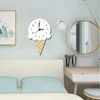 Wall Clocks Fashion Clock Nordic Style Ice Cream Silent Wooden Hanging Childish Shaped Pattern Household Living Room Decoration