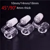 4mm de espessura Clube Banger Domeless Quartz Prego 10mm 14mm 18mm Homem masculino 90 45 graus 100% Real Quartz Banger Nails for Dab Rig Bong