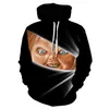 Męskie bluzy bluzy 2021 Est Horror Movie Chucky 3D Drukowane nastolatki Moda Klaun Kapturem Odzież Odzszewa Harajuku Hoodie