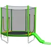 安全エンクロージャーの子供のための7フィートトランポリン網と梯子の簡単な組み立て丸屋外レクリエーショントランポリン米国在庫A01 A40