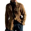 Jaquetas masculinas Jaqueta masculina 2022 Autumn Winter casual Wear Color Solid Color Multi Pocket Belt Youth Fashion Coat