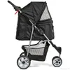 For 3Wheel Folding Pet Stroller Travel Carrier Carriage Cats And Dogs Black XTL09933617