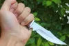 1Pcs High Quality Survival Straight Knife 440C Satin Drop Bowie Blade Full Tang Hardwood Handle Outdoor Fixed Blade Hunting Knives With Leather Sheath