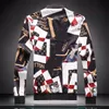 Marka Bahar Sonbahar 22ss Nefes Üst Giyim erkek Ceket Eşleştirme Stand-up Yaka Adam Ceketler Kore Slim Fit Uzun Kollu Baskı Mont Rüzgarlık