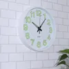 Horloges murales 12 pouces/30 cm horloge simple mouvement décoratif lumineux pour la maison salon (noir)
