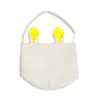 Blanc Sublimation Pâques Seau Coton Lin Tissu Sacs-cadeaux pour la fête de Pâques Egg Hunts Candy and Carry Seaux RRA11383