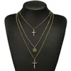 Hängsmycke Halsband 2021 Kors för Kvinnor Iced Out Charm Cross Par Hängsmycken Smycken Gör Jesus Clavicle Chain Gold Boy