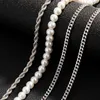 Chokers Kunjoe 2021 Trend Pearl kralen Choker ketting Sert voor mannen/vrouwen Hip Hop Classic Twisted Rope Chain on the Neck Sieraden