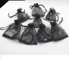 Black color Organza Bags Wedding Gift wrap pouch Drawstring Bag candy bags Jewelry Pouches package189m