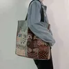 Sacos de compras Vintage Dos Desenhos Animados Estética Para As Mulheres Gato Floral Moda Feminina Bolsa Animal Feminino Shopper Senhoras Bolsas De Ombro New 220307