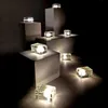 Lampade da tavolo Led Creative LED Lampada in vetro cristallo soggiorno camera da letto decorazione del comodino notturno luce cubo di ghiaccio bulbo regalo di vacanza