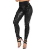 PU lederen legging vrouwen fitness dunne zwarte broek hoge taille sexy curvy elastische leggins dames luipaard stretch slanke broek 211215