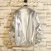 Erkek Rüzgarlık Ceketler Gece Kulübü Sahne Şarkıcı Kostüm Streetwear HARAJUKU Hip Hop Ceket Altın Gümüş Moda Sonbahar Erkekler Katı 211214