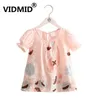 Fashion Cute short Sleeve tees tops For kids baby girls Flower printing T-shirts clothes Children's 7071 07 210622