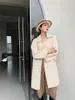 الشتاء shearling معطف الفرو طويل سميكة الصوف سترة المرأة زر غامض فو البيج الكورية ملابس خارجية 210427