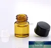 Mini flacone di vetro ambrato da 1 ml, 2 ml, 3 ml, olio essenziale per fiala campione trasparente con tappo a vite bianco gratuito