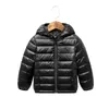 Barn Vinter Jacka Ultra Light Down Baby Girls Jackor Kids Hooded OuterWear Boys Snowwsuit Coat Barnkläder 2-8 år H0909