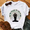 Zen Hobo Boho Paix T-shirt Kvinnor Buddha Chakra Meditation Skriv ut Toppar Enkel Kortärmad Dam Tee T-shirt Femme Sommar Tshirt X0527