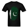 メンズTシャツパキスタン旗指紋