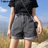 Damen Shorts Frau Sommer hohe Taille elastische Denim-Shorts für Frauen kurze Femme Jeans Damenbekleidung Damen Plus Größe 210519