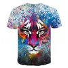 Erkek T-Shirt 2021 Yaz Kaplan Desen 3DT Gömlek, Kişiselleştirilmiş Rahat Hip-Hop T-Shirt, Erkekler Ve Kadınlar 3D Hayvan Baskı O-Boyun Kısa Kollu