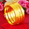 Simple Classic Women Bangle Oval Wedding Bridal 18K Yellow Gold Filled Lady Girl Bracelet Engagement Gift