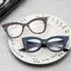 Retro Sexy Cat Eye Eyeglasses с коробкой негабаритный горный хрусталь Солнцезащитные очки УФ-линз Открытый Защита Открытый Солнцезащитный Стекло Изысканные Отпуск Очки