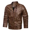 Giacche in pelle autunno Mens Biker PU Jacket Winter Casual Retro Cappotti Uomo Classic Motorcycle Outwear Abbigliamento 4XL 211009