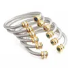 Bangle Stainless Steel Open Cable Wire Bangles Bracelets For Women Jewelry Ladies Silver Color Cuff