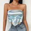 Quanrun sexy mode vrouwen solide mouwloze strapless beha bowknot crop top casual slanke straatkleding lente zomer 210604