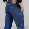 Jeans maschile in alto in giro dritta taglio autunno cargo denim cotone pantaloni vintage late