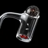 Fond de 4 mm avec bord biseauté pour fumer, avec 2 trous tournants Quartz Banger et rubis, capuchons Dichro 10 mm 14 mm 18 mm pour bangs en verre