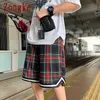 Zongke DrawString Plaietメンズショーツ夏の綿のカジュアルロングショーツ男性服m-5xl 2021新しい到着X0705