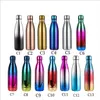 500ml 17oz Stainless Steel Vacuum Insulated Water Bottle Double Walled Cola Shape Thermos eusable Metal Travel Bottles - Leak-Proof Sports Flask Rainbow Color