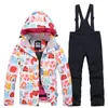 Vestes de Ski enfants Ski costume enfants marques coupe-vent imperméable chaud enfant filles neige ensemble hiver et snowboard veste pantalon