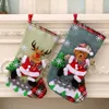 Boże Narodzenie Stocking Snowman Santa Claus Elk Bear Socks Linen Cukierki Prezenty Torby Uchwyt Kominek Xma Drzewo Dekoracji JJA9231
