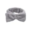 Wash Face Band Hair Solid Color Bow Pałąk Prysznic Bowknot Turban Coral Polar Head Wrap Spa Makijaż Headbands Akcesoria do włosów