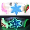 Random 100PCS Glowing Cartoon Shoes Charms Silicone Decoration Aniaml Light In The Dark Wristaband Accessories9204322