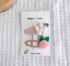 Hair Accessories 4/6pcs/Pack Leaf Ball Fruit Kids Hairpins Hairclips Knitting Wool Flowers Clips Girls Flower Headwear