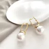 Pendientes colgantes de gota de perla redonda coreana para mujer y niña, joyería de moda 2022