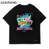 T-Shirts Harajuku Lustige Party Tier Hund Drucken T-Shirts Streetwear Mode Hip Hop Casual Tees Sommer Kurzarm Tops 210602