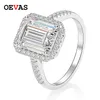 OEVAS Sparkling 6 carats high carbon Diamond wedding rings for women 925 Sterling silver Engagement party jewelry Bague femme208L