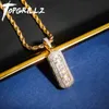 TOPGRILLZ HIP HOP GOUD COLOR PLATED ICED OUT MICRO verharde CZ Steen Xanax Pil Ketting Hanger Charme voor Mannen Vrouwen Gidts X0509