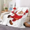 Santa Claus Blankets Double-sided Flannel Blanket Printing Autumn and Winter Super Soft Warm Blanket Gift