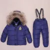 -30 derece Rusya Kış Kayak Tulum Çocuk Giyim Erkek Kız Spor Takım Elbise Çocuk Kar Giyim Ceketler Mont Bib Pantolon Su Geçirmez H0909