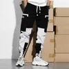 Hommes printemps Hip Hop pantalon Club chanteur scène Costume pantalon rubans Streetwear Joggers pantalons de survêtement Hombre 211006