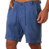 2021 dei nuovi uomini Casual di Lino Cotone Lino Shorts Bottoni Coulisse Pantaloni Corti Maschile Estate Spiaggia di Lino Traspirante Shorts H1210