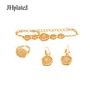 Africano Dubai 24k Gold Bated Jewelry Conjunto de jóias de noiva Presentes de casamento Brincos de anel de colar de jóias Conjunto para mulheres 2525